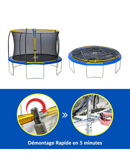 Pack Aventure Trampoline Jump Power Ø 370 cm + Tente Cabane Tigloo Ø 370 cm